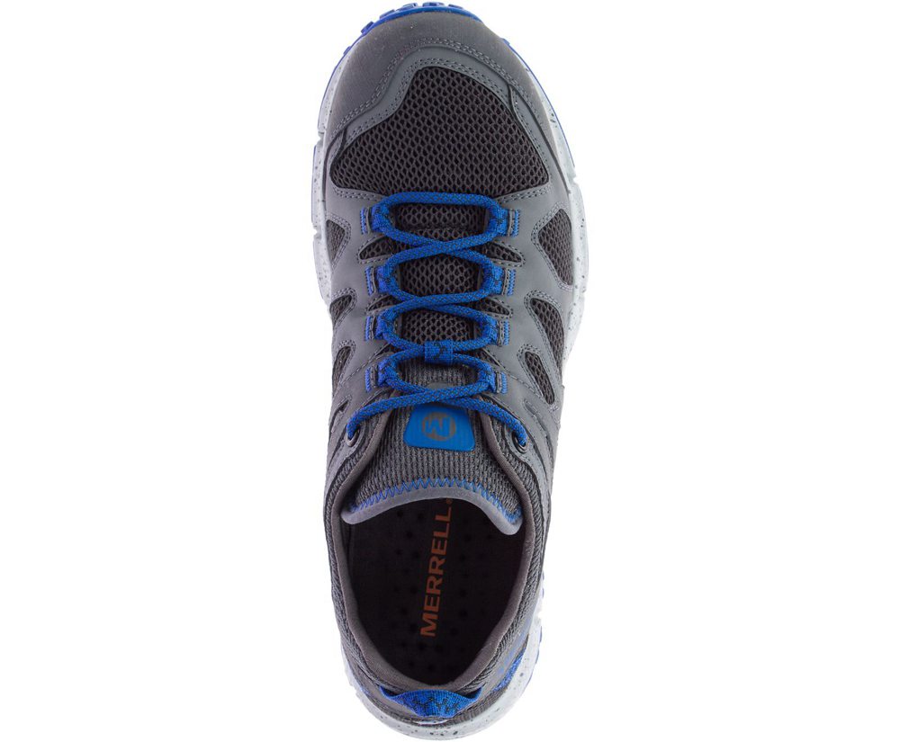 Merrell Hiking Shoes Grey/Blue - Hydro Moc Trekker - Mens 14OCRJKVP